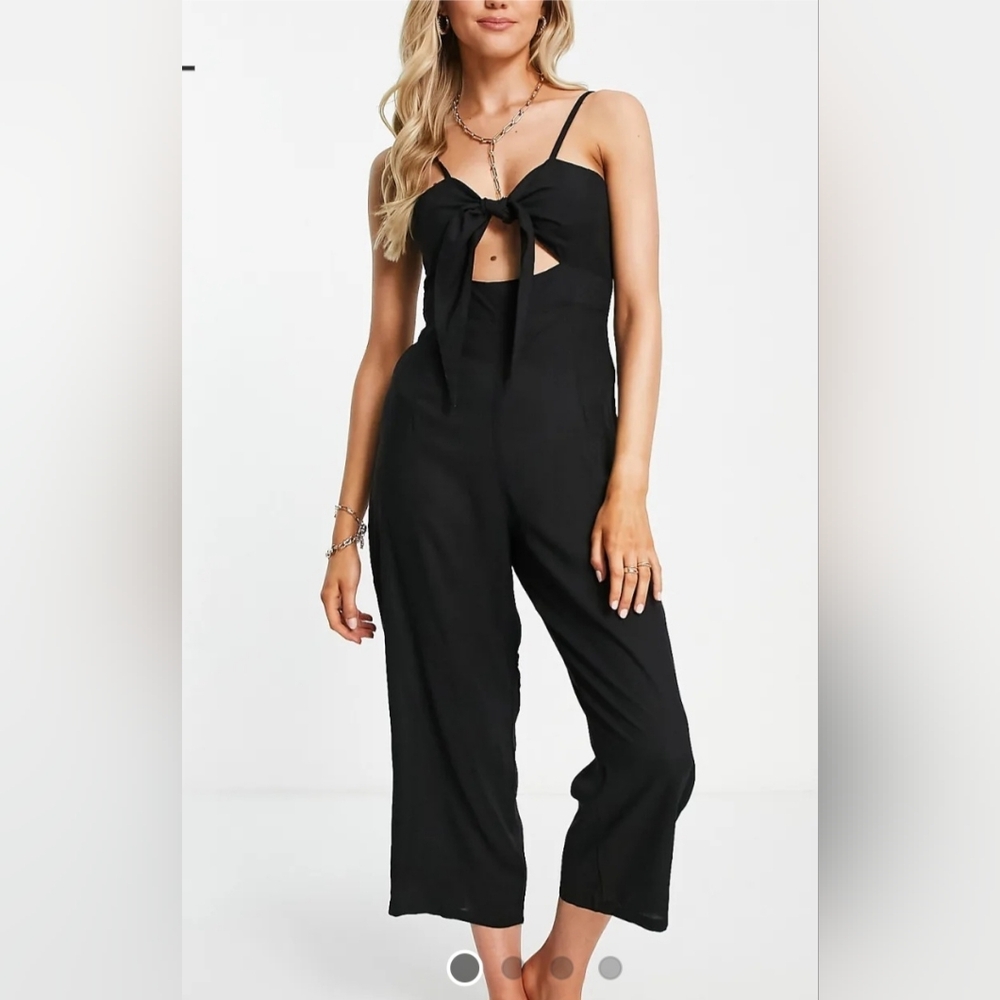 Esmee Exclusive Tie Front Jumpsuit In Black